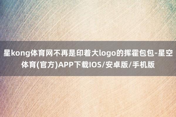 星kong体育网不再是印着大logo的挥霍包包-星空体育(官方)APP下载IOS/安卓版/手机版