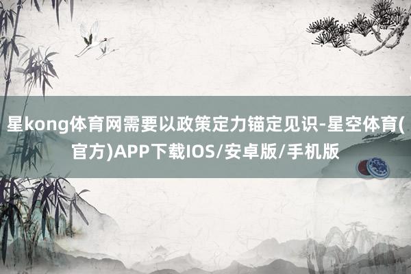 星kong体育网需要以政策定力锚定见识-星空体育(官方)APP下载IOS/安卓版/手机版