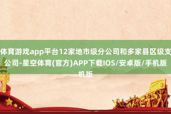 体育游戏app平台12家地市级分公司和多家县区级支公司-星空体育(官方)APP下载IOS/安卓版/手机版