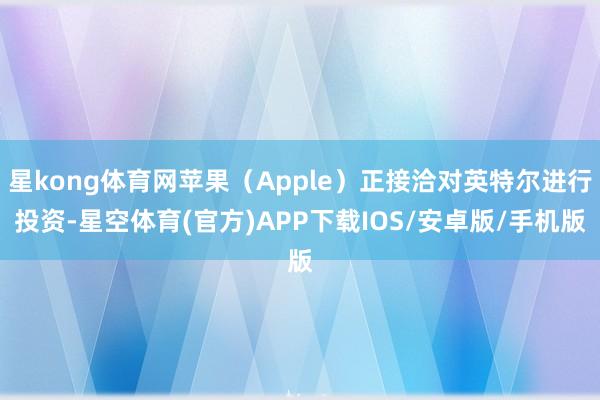 星kong体育网苹果（Apple）正接洽对英特尔进行投资-星空体育(官方)APP下载IOS/安卓版/手机版