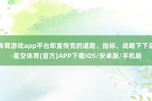 体育游戏app平台即宣传党的道路、指标、战略下下层-星空体育(官方)APP下载IOS/安卓版/手机版