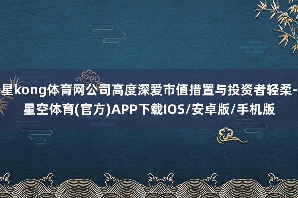 星kong体育网公司高度深爱市值措置与投资者轻柔-星空体育(官方)APP下载IOS/安卓版/手机版